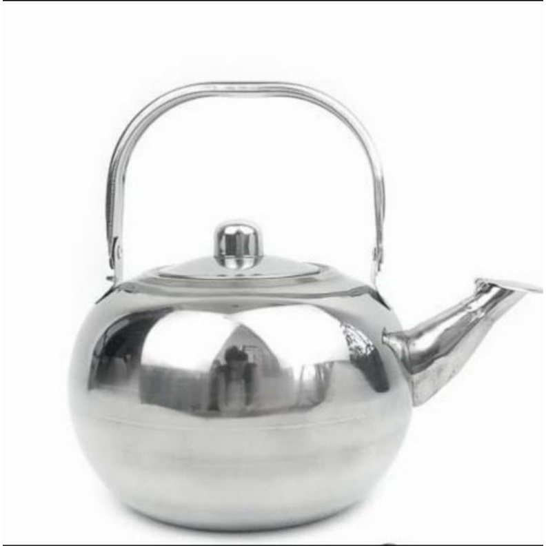 teko stainless bulat 18cm bunyi /  kettle ketel ceret bunyi siul stainless / pemanas air teh kopi plus saringan 14 16 18 cm (0,9 1,2 1,8 Liter) / teko teh saringan stainless