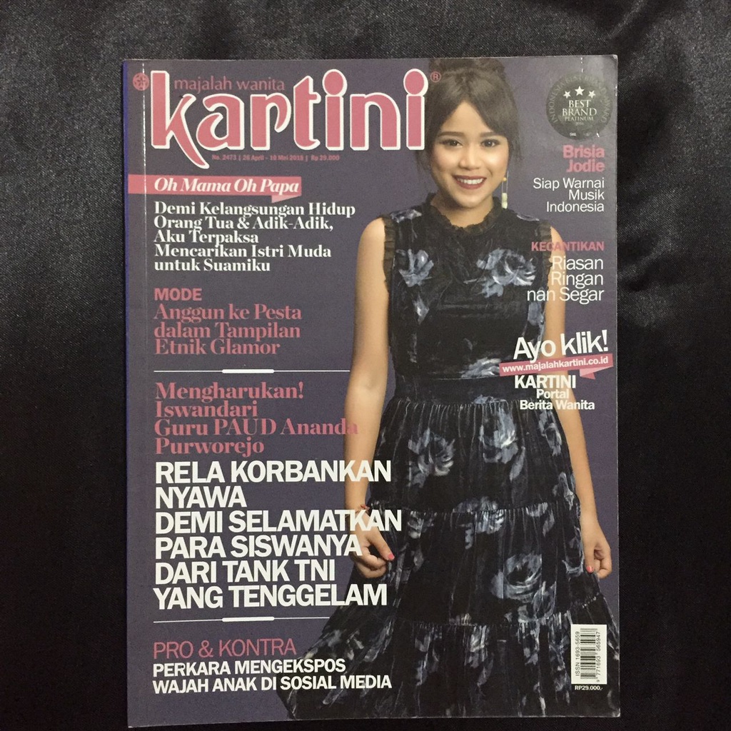 [Preloved] Majalah Kartini Cover BRISIA JODIE. No. 2473 [26 April - 10 Mei 2018]