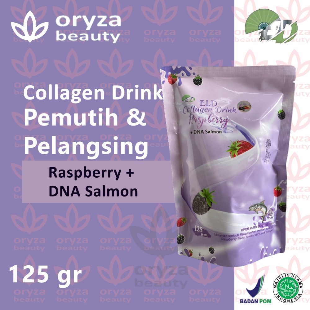 125gr ELD Collagen Drink Raspberry DNA Salmon Minuman Pemutih Badan dan Pelangsing