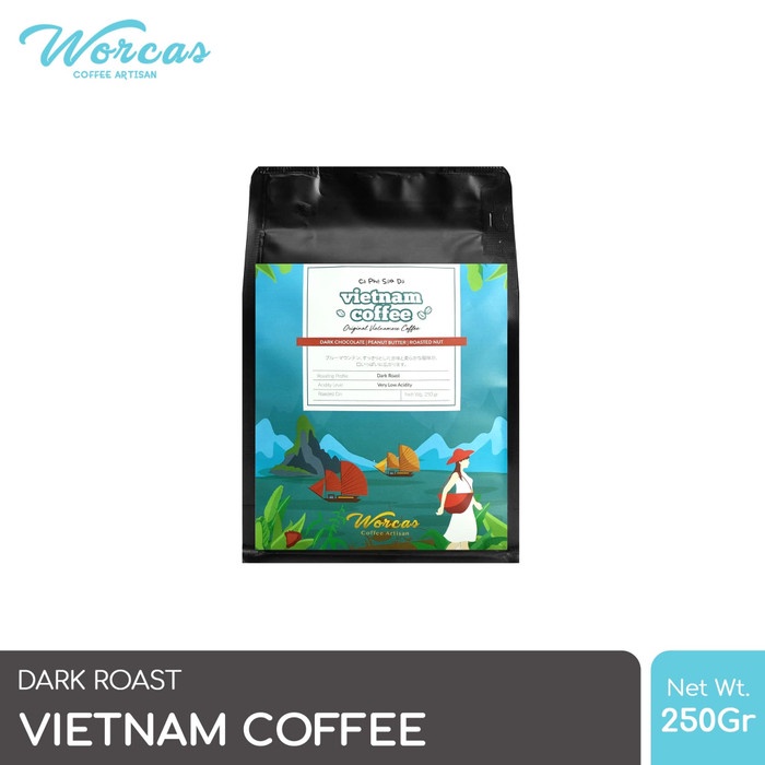 

Kopi-Biji- Worcas Robusta Vietnam Coffee 250 Gram - Dark Roast - Bubuk Halus -Biji-Kopi 750 Minuman-