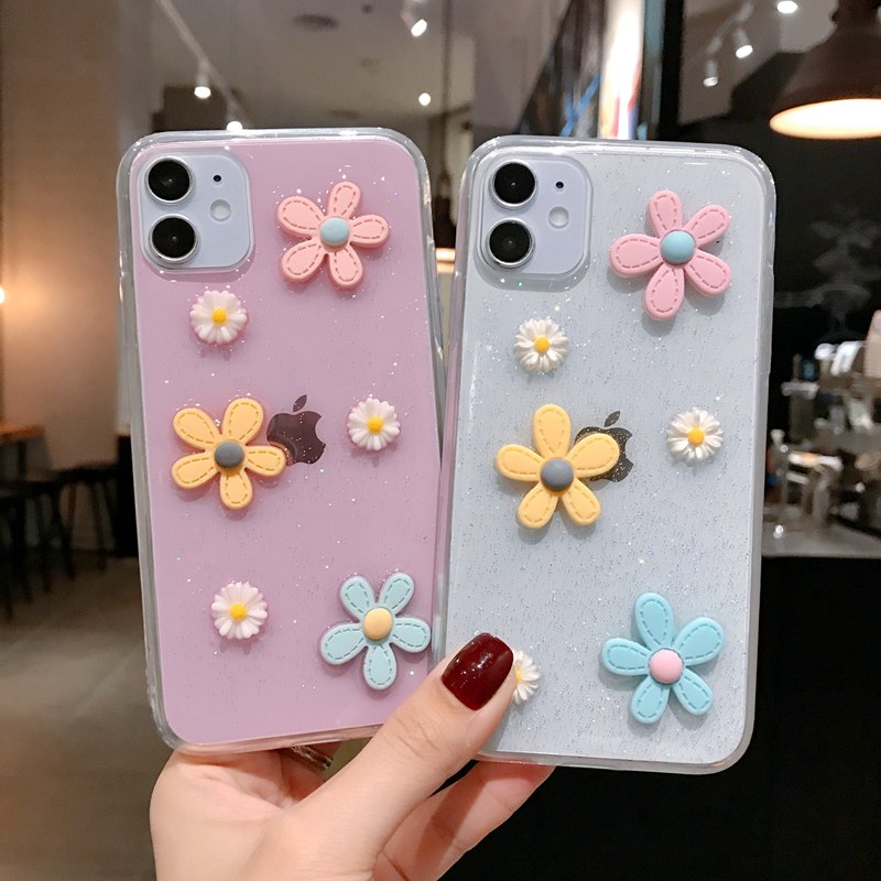 3D Flower Soft Clear Case OPPO A57 A39 A3S Realme C1 X XT F1S F5 Youth K3 K5 A91 Reno 3 A31 A5 A9 2020 F11 F9 Pro Reno 2F A83 A52 A92 Realme 5 6 Pro 5S 5i C3 C11