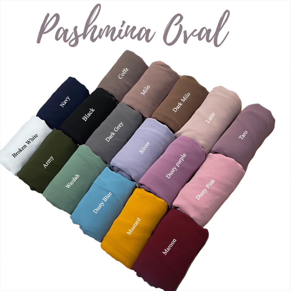 HIJAB JILBAB KERUDUNG PASHMINA OVAL BAHAN CERUTY BABYDOLL