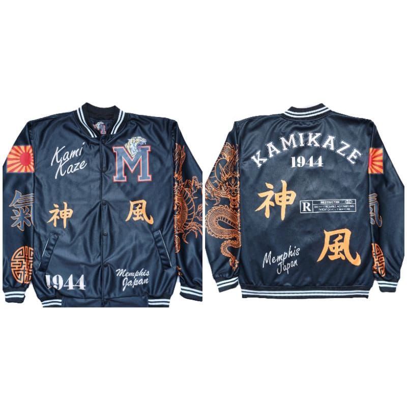 (COD) JACKET VARSITY BASEBALL PRIA WANITA // VARSITY JACKET L XL-Kamikaze Black