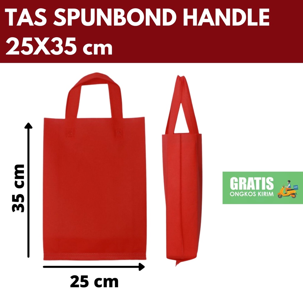 

TAS SPUNBOND GOODIE BAG 25x35 cm MERAH Tas Belanja/ Tas Ultah/ Tas Promosi/ Tas Reuni/ Tas Spunbond Sablon/ Tas Spunbond Custom/ Tas Goodiebag Sablon/ Tas Goodiebag Custom/ Tas Ramah Lingkungan/ Tas Press/ Tas Perusahaan/ Tas Partai Besar