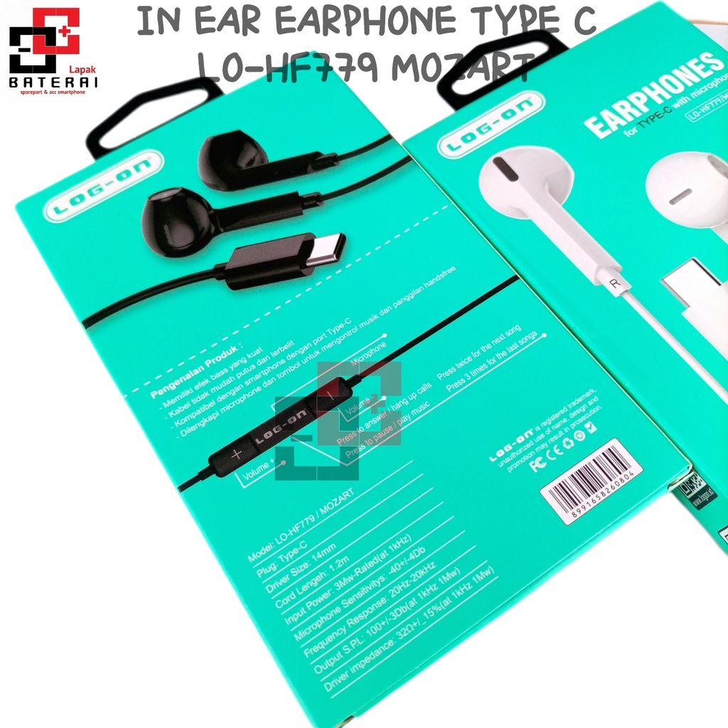 Log on - HF779 Mozart Type C Handsfree Half in Ear Headset HF Hedset Earphone