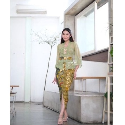 Set Kebaya Bali Bordir Premium Lengan Lonceng Puffy | Yuli_kebayabali