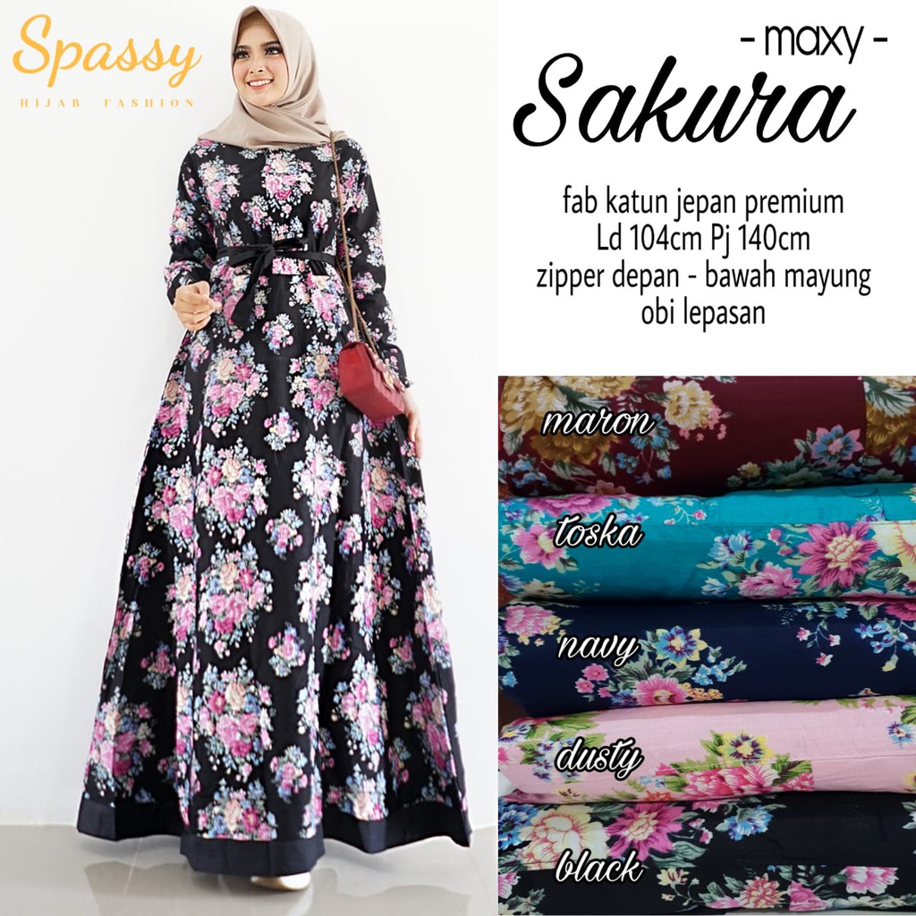 Sakura Maxi Dress By Spassy | Suplier Hijab Solo | Grosir