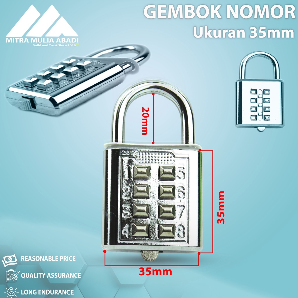 GEMBOK NOMOR PASSWORD 8 DIGIT/ GEMBOK DIGITAL GEMBOK KOPER