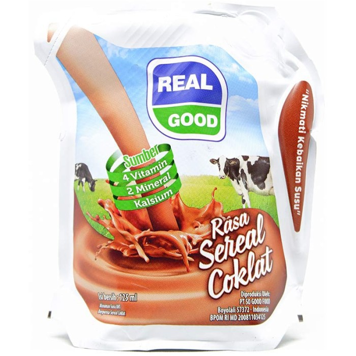 

Real Good Susu Cair Uht Sereal Cokelat 125Ml