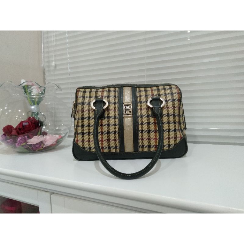 TAS SPEEDY DAKS HIJAU TUA KOMBINASI KOTAK KHAS DAK'S Original PRELOVED BEKAS PAKAI KULIT ASLI SELURU