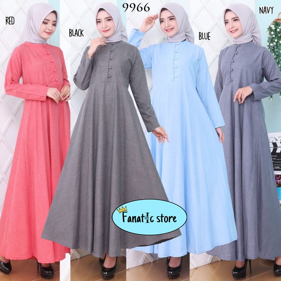 pakaian baju gamis dress muslim Polos  wanita cewek cewe terbaru kekinian terupdate 2020 murah