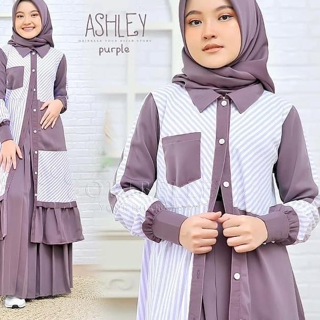 ➸ [ TERBARU ] Ashley Kids 8-11 Tahun / Setelan Anak Perempuan Terbaru / Gamis Muslim Murah / Kekinia