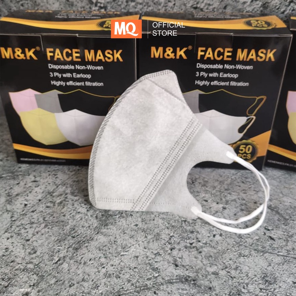 MQ Masker Medical Grade Isi 50Pcs Duckbill Warna Medis 3ply Earloop Disposable Face Mask Duckbill