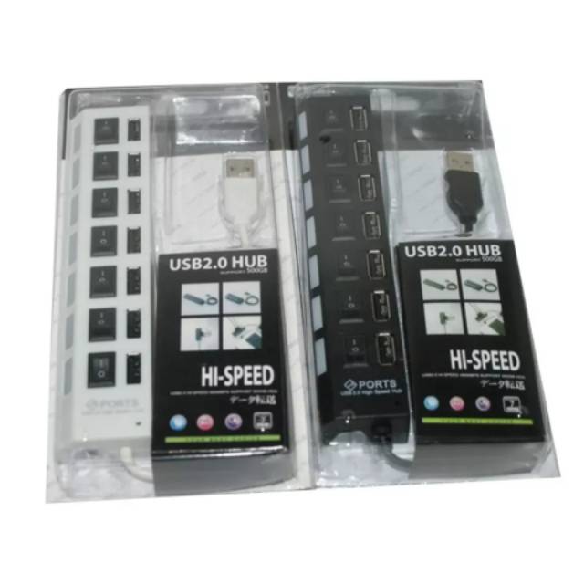 USB 2.0 HUB 7 Port High Speed Saklar