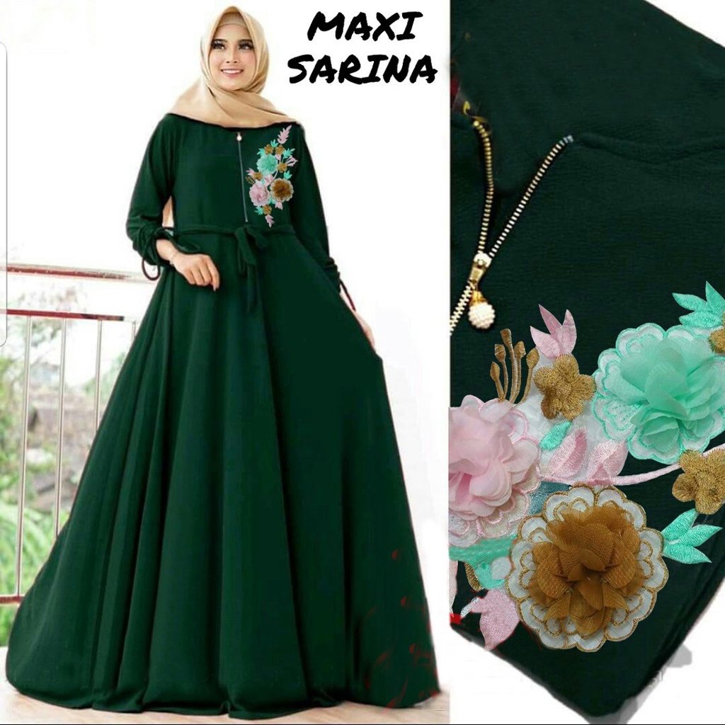 Moonella Fashion Maxi Sarina Busui Muslim / Dress Muslim Busui Import / Dress Muslim Lebaran Haji / 