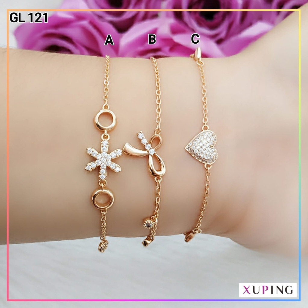 Gelang xuping ori gelang dewasa jurai rantai ala korea tipis bahan premium pita GL 121 perhiasan wanita  lapis emas gold
