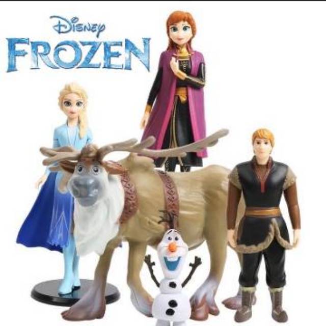 Action figure Frozen 2 Elsa Ana Kristoff Olaf sven / Topper kue cake Frozen 2 Anna Elsa