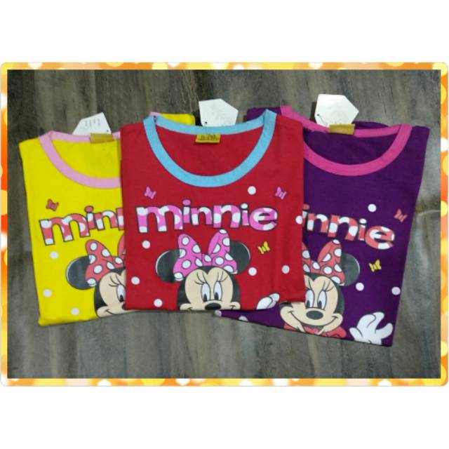 Kaos Anak Perempuan Karakter Minnie Mouse
