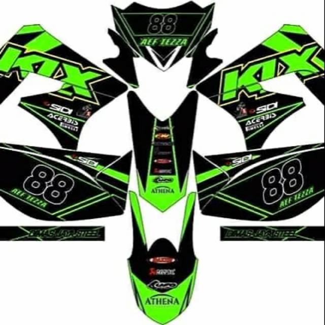 Decal klx S KLX LAMA SIMPLE HIJAU