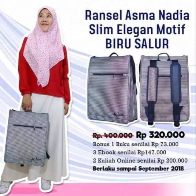 Tas Ransel Laptop Asma Nadia Salur Navy