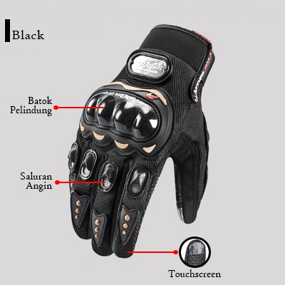 Sarung Tangan Motor Pro Full Glove Men's Motorcycles High Quality Full Sarung Tangan Motor Import