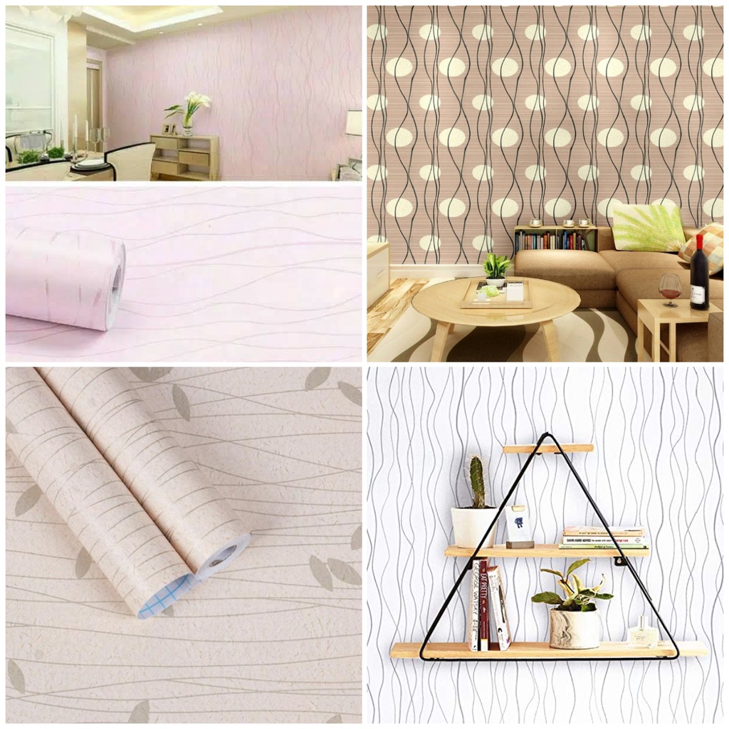 Wallpaper Dinding Ruang Tamu Wallpaper Stiker ALL Motif Bunga Wallpaper Aesthetic 45Cm X 10M - boy_wallpaper