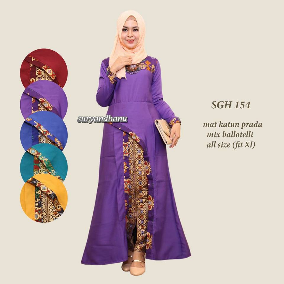 SGH 154 BAJU BATIK WANITA SETELAN ROK DAN LONG BLUS set RnB pakaian muslim baju perempuan