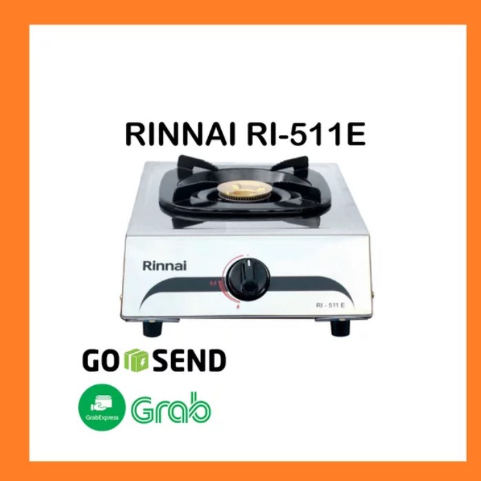 Kompor Gas Rinnai RI-511 E ( 1 Tungku ) Stainless / Kompor Stenlis Rinnai RI-511E / RI 511E / RI 511