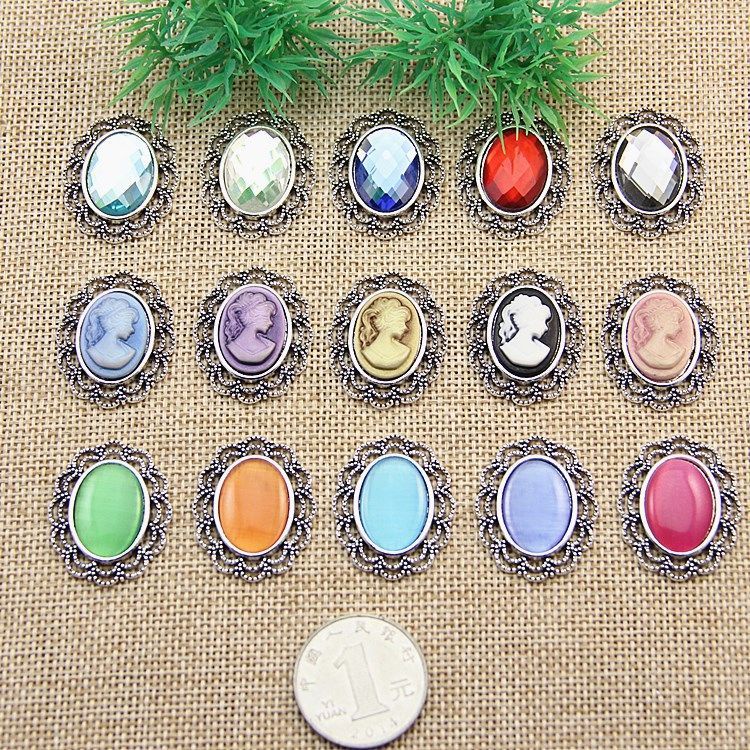 Aksesoris Stiker Gesper Berlian Bentuk Oval Model Rongga Warna Silver Ukuran 13x18mm Untuk Pakaian Sepatu Koper Handmade