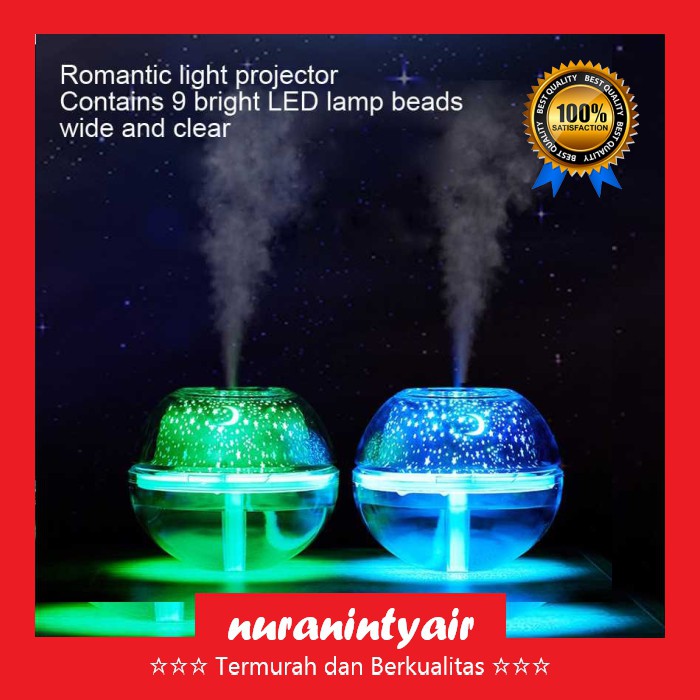 LED Projection Lampu Bulan Air Humidifier Diffuser Aromatheraphy