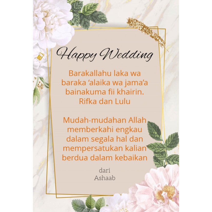 Jual Kartu Ucapan Pernikahan Wedding Birthday Ulang Tahun Request