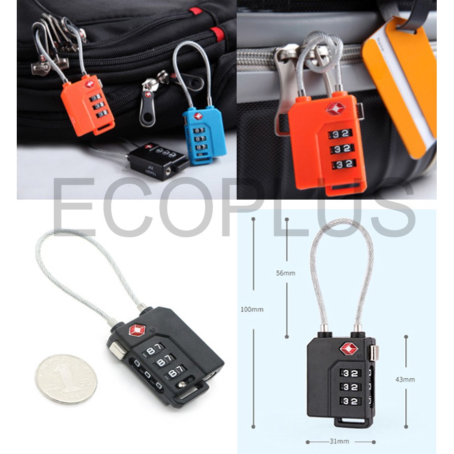 Travel Lock TSA Gembok Tas Koper Ransel Backpack Password