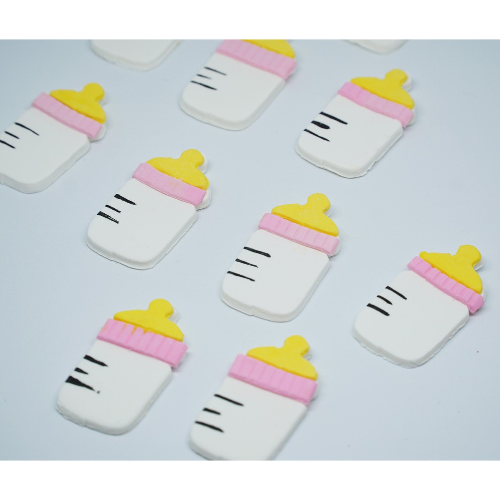 

Gumpaste hiasan kue tart manyue/ baby shower botol susu bayi
