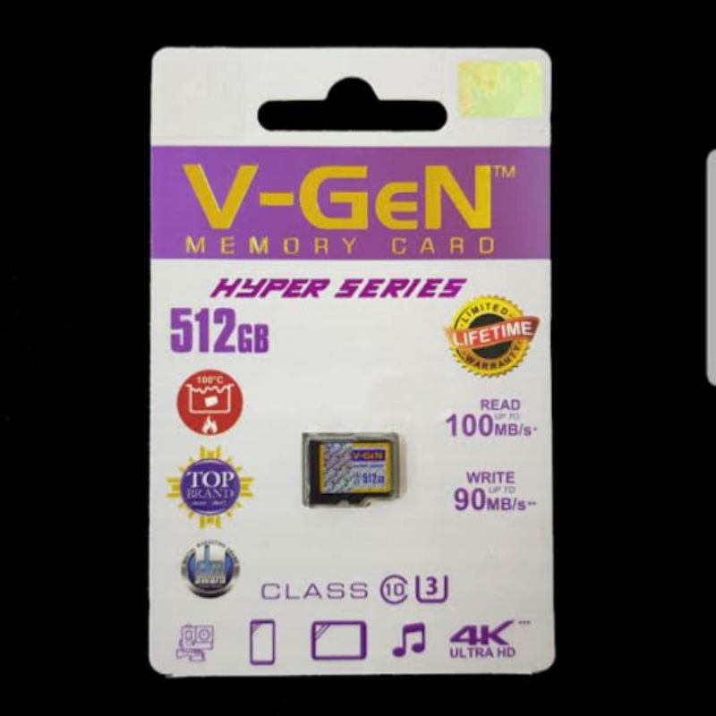 Memory Micro SD V-Gen Hyper Series 512 GB