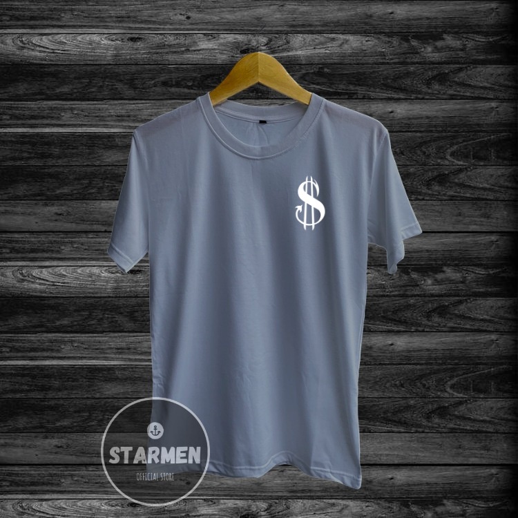 Kaos Distro Pria T-Shirt Motif Kata Kata DOLLAR