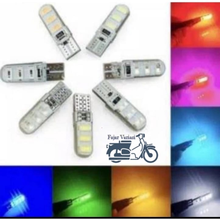2 pcs Lampu sen LED T10 Jelly diam 6 mata led Sein Senja 12v Harga 1 pasang