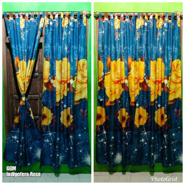 Gorden/korden/horden/tirai pintu dan jendela murah 120x200cm Indigofera Rose