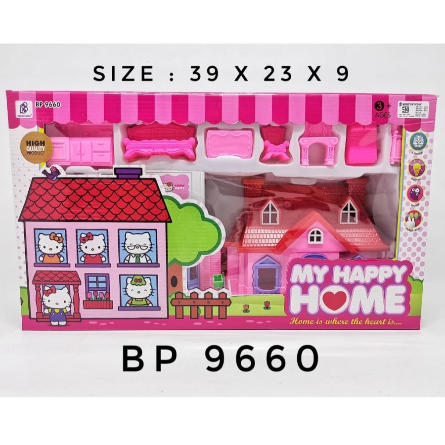 ST Mainan Anak Rumah Rumahan BP 9660 Hello Kitti Cewek - Mainan Rumah Rumahan Kado Anak Cewek 3 4 5Tahun Edukasi