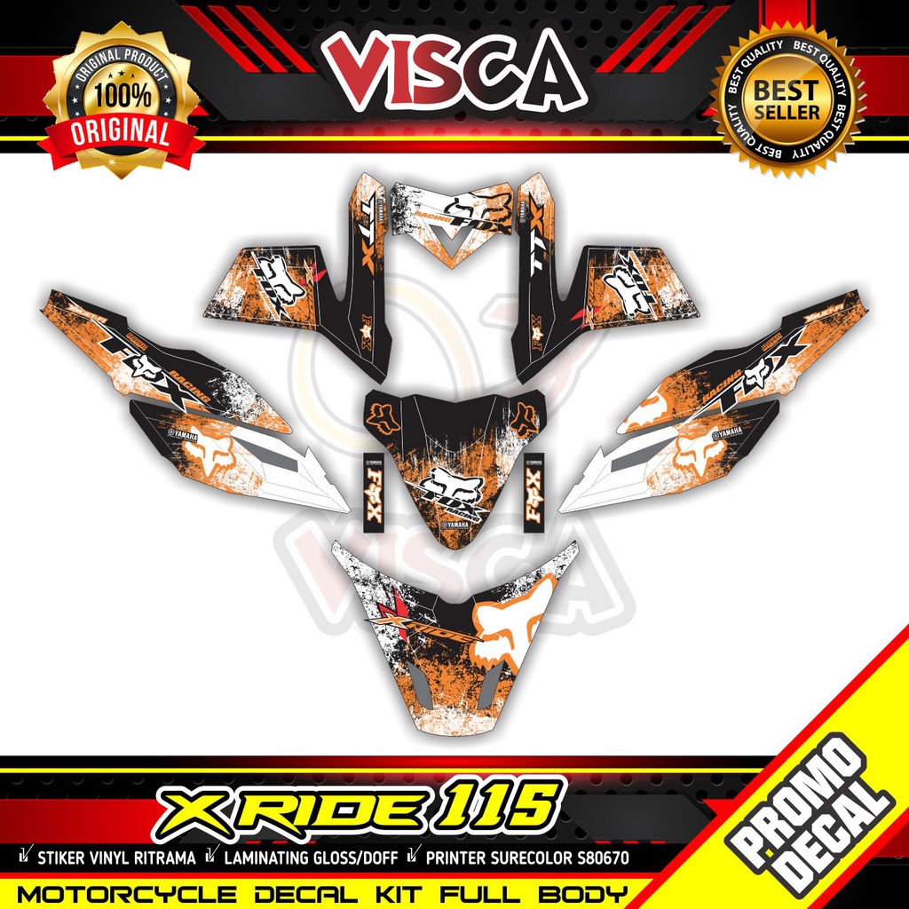 Decal Xride 115 Full Body Stiker Xride 115 Dekal Xride 115 FOX Racing Cross