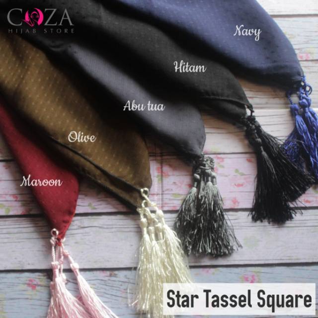 SEGIEMPAT COTTON STAR TASSEL SQUARE COZAHIJAB / Coza Batik