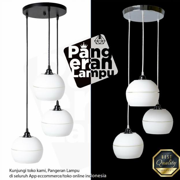 Lampu Gantung / Lampu Hias Moonlight isi 3 lengkap 1set Termurah - 3 bulat putih