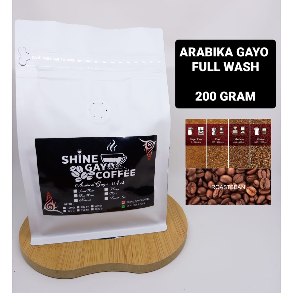 

KOPI GAYO ACEH ARABIKA FULL WASH 200gram