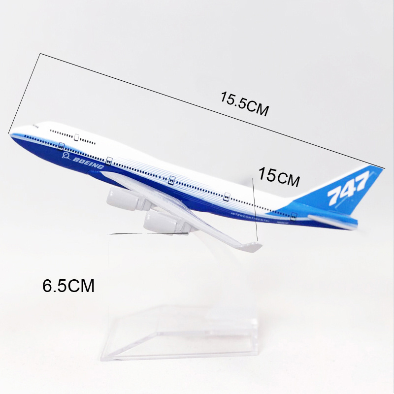 Boeing 747 B747 Model Pesawat Terbang Die-cast Bahan Metal 16CM Untuk Dekorasi