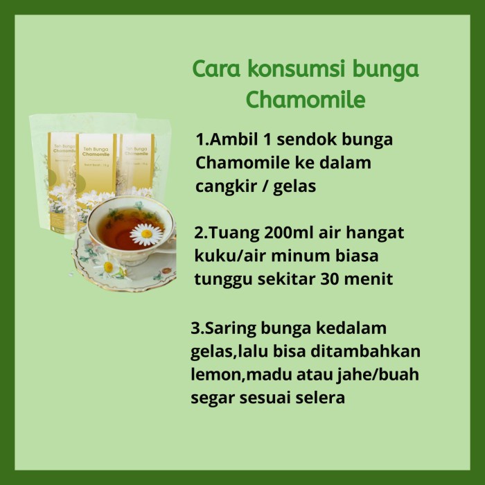 

Teh-Daun- Teh Herbal Bunga Chamomile Camomile Tea Kering Anti Imsomnia Premium -Daun-Teh 800 Teh-