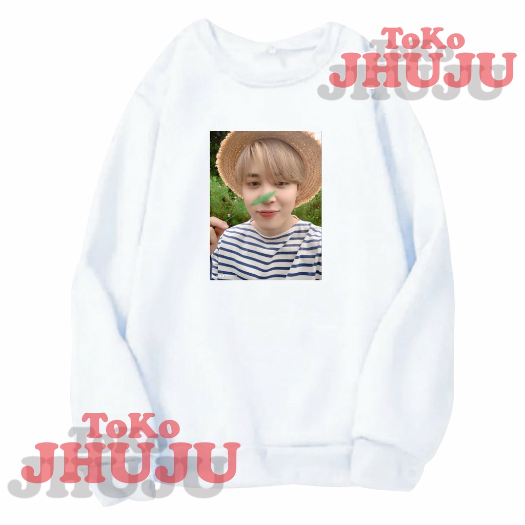 Basic Sweater BTS Jimin Photo Bertopi Bulat