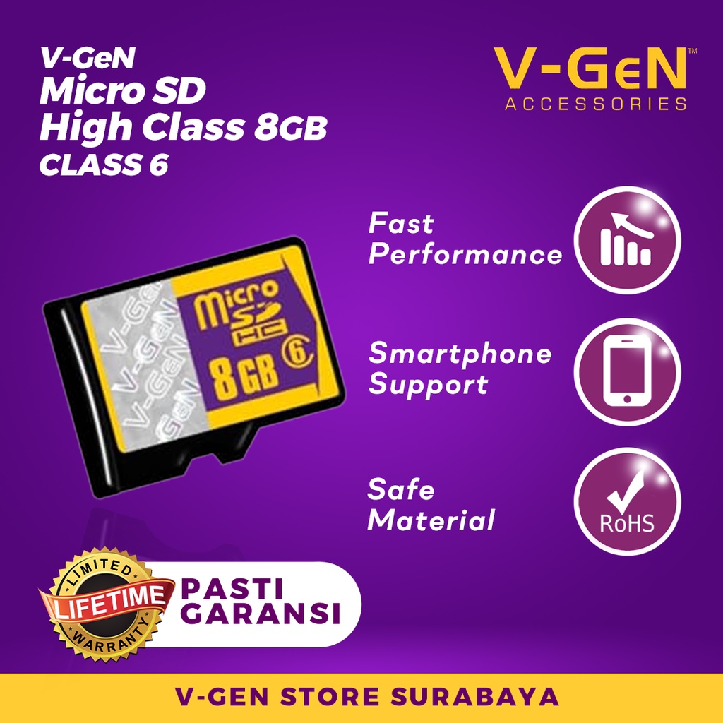 Micro SD VGEN 8GB Clas 6 Non Adaptor