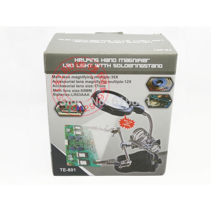 Taffware Alat Pegangan Solder Helping Hand dan Kaca Pembesar - TE-801