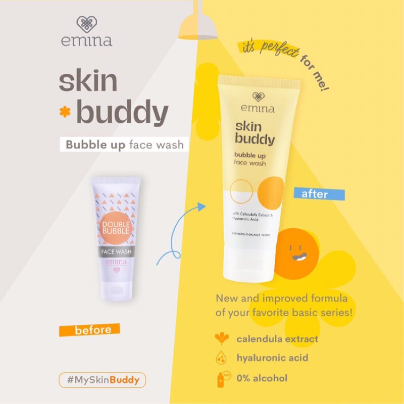 Emina skin buddy bubble up face wash