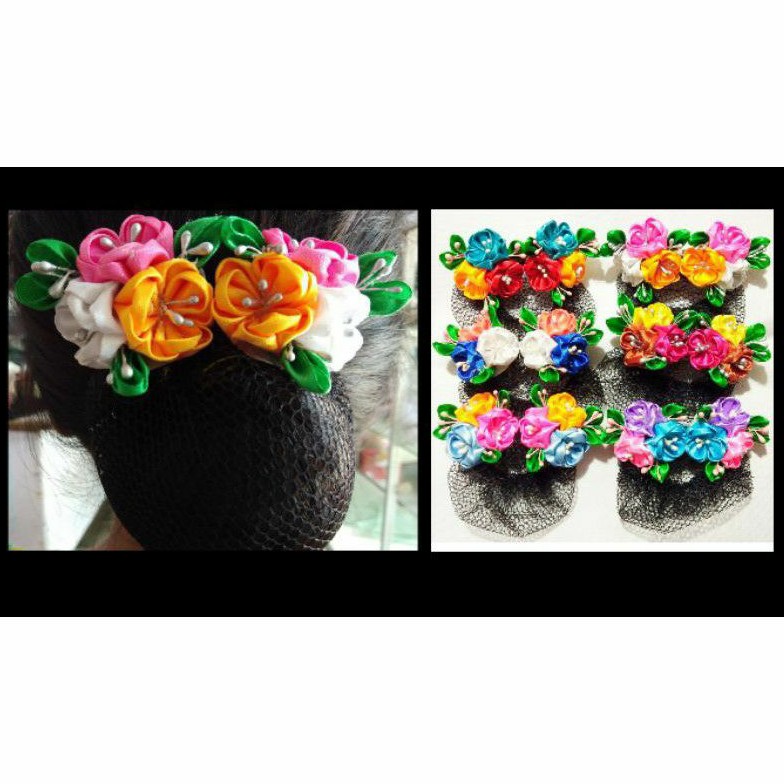 Pita Jepit Rambut Sanggul Cantik Bunga Mawar