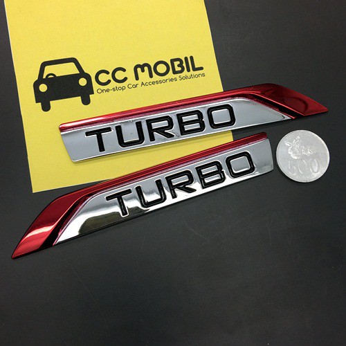 Tempelan Stiker Emblem Mobil NEW Color TURBO Large Size Chorme Quality Super